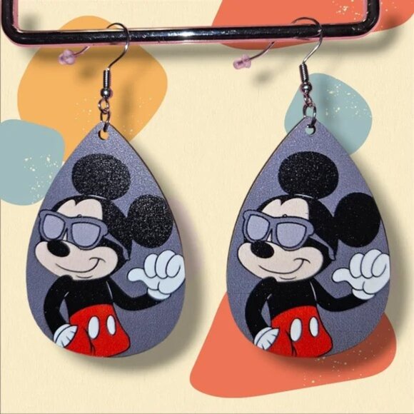 Earrings Mikey Mouse Cool Sunglasses Dangle Disney Shades Trendy Stylish Parks - Picture 2 of 3
